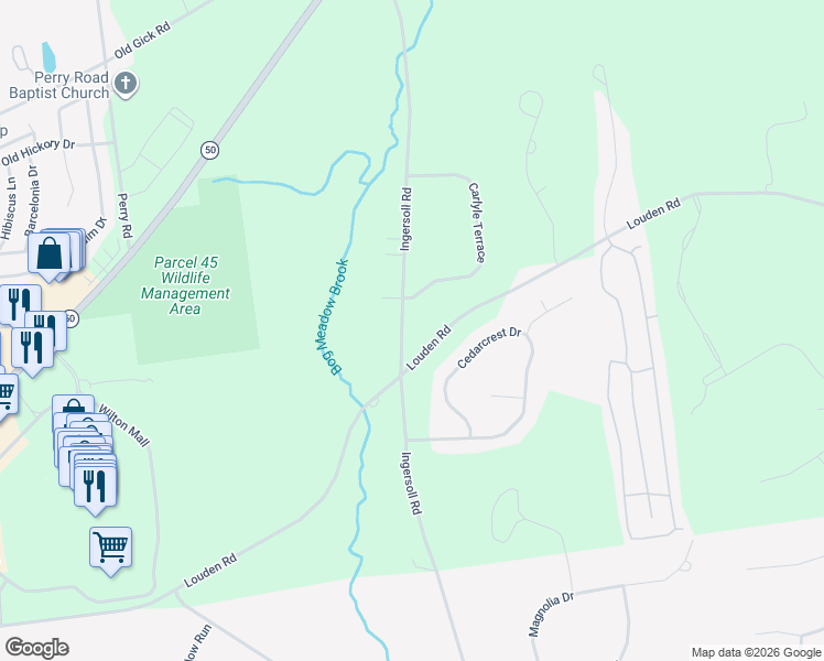 map of restaurants, bars, coffee shops, grocery stores, and more near 1 Carlyle Terrace in Saratoga Springs