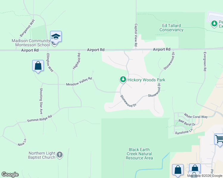 map of restaurants, bars, coffee shops, grocery stores, and more near 7312 Meadow Valley Road in Middleton