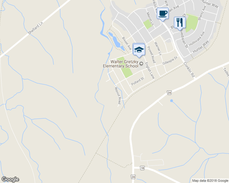 map of restaurants, bars, coffee shops, grocery stores, and more near 10 Wilmot Road in Brantford