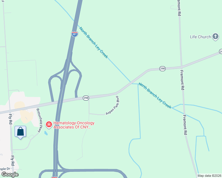 map of restaurants, bars, coffee shops, grocery stores, and more near 6889 Collamer Road in East Syracuse