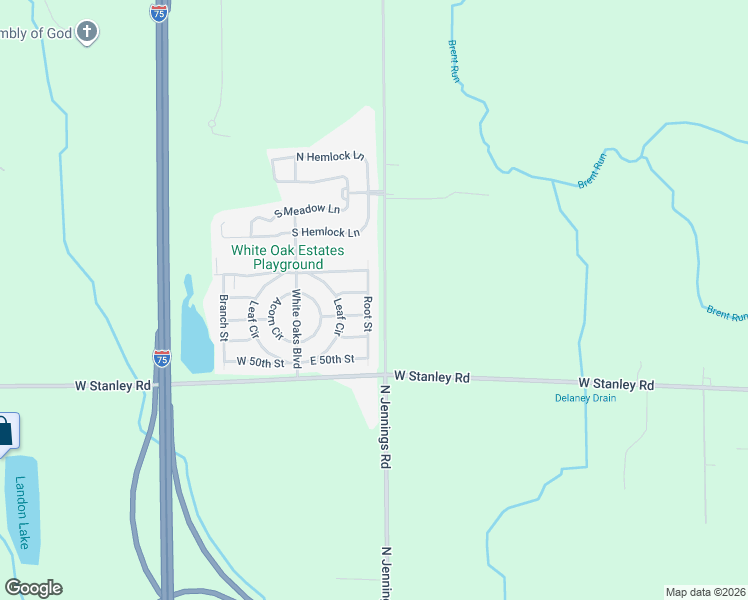 map of restaurants, bars, coffee shops, grocery stores, and more near 7066 Root Street in Mount Morris