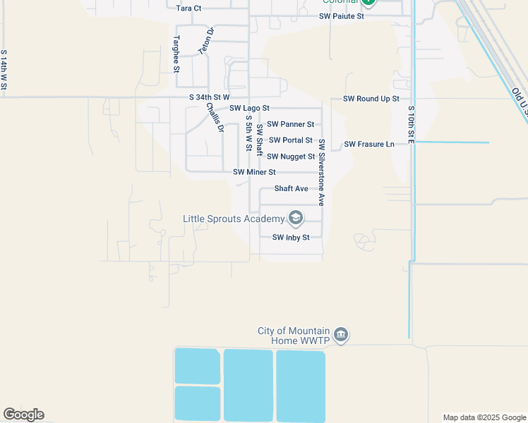 map of restaurants, bars, coffee shops, grocery stores, and more near 765 Southwest Foley Street in Mountain Home