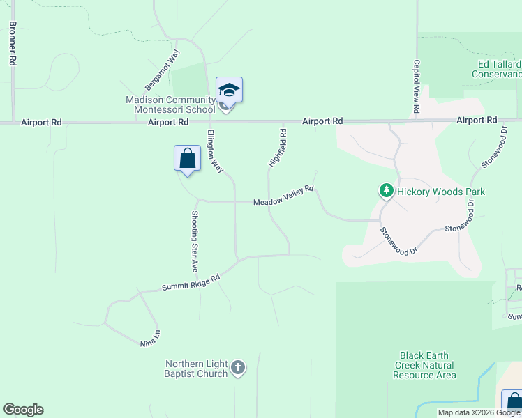map of restaurants, bars, coffee shops, grocery stores, and more near 4588 Highfield Road in Middleton