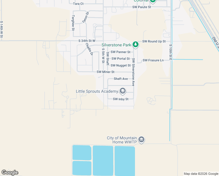 map of restaurants, bars, coffee shops, grocery stores, and more near 765 Southwest Foley Street in Mountain Home