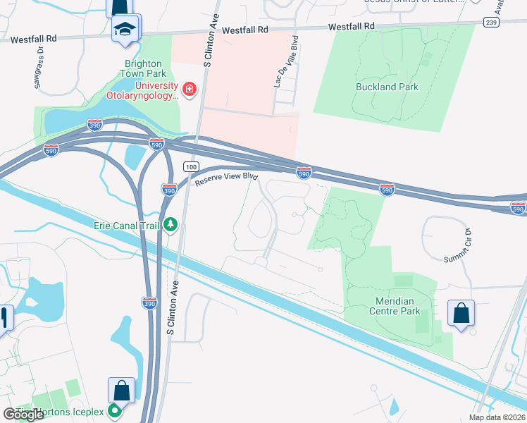 map of restaurants, bars, coffee shops, grocery stores, and more near 245 Cos Grande Heights in Rochester