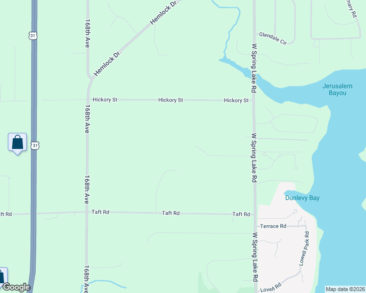 map of restaurants, bars, coffee shops, grocery stores, and more near 18651 West Spring Lake Road in Spring Lake
