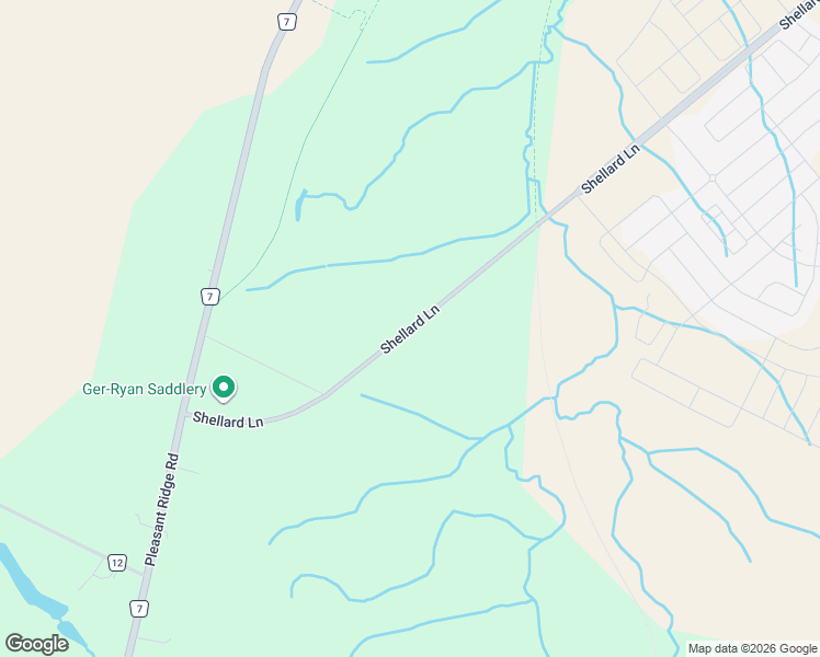 map of restaurants, bars, coffee shops, grocery stores, and more near Shellard Lane in Brantford