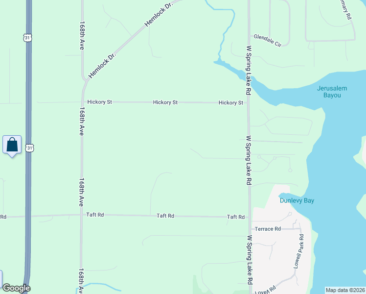 map of restaurants, bars, coffee shops, grocery stores, and more near 18651 West Spring Lake Road in Spring Lake