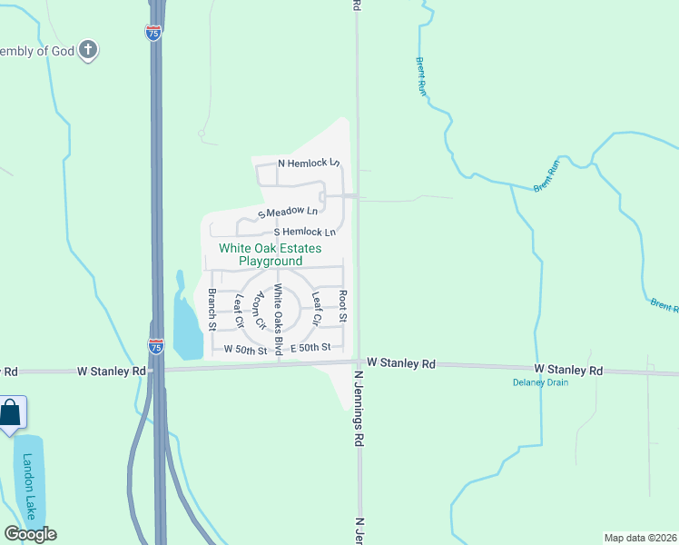 map of restaurants, bars, coffee shops, grocery stores, and more near 7066 Root Street in Mount Morris