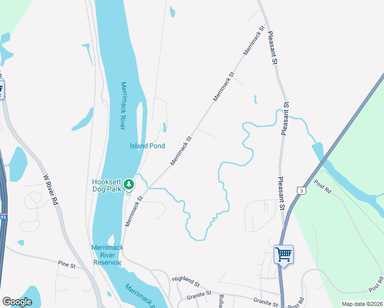 map of restaurants, bars, coffee shops, grocery stores, and more near 128 Merrimack Street in Hooksett