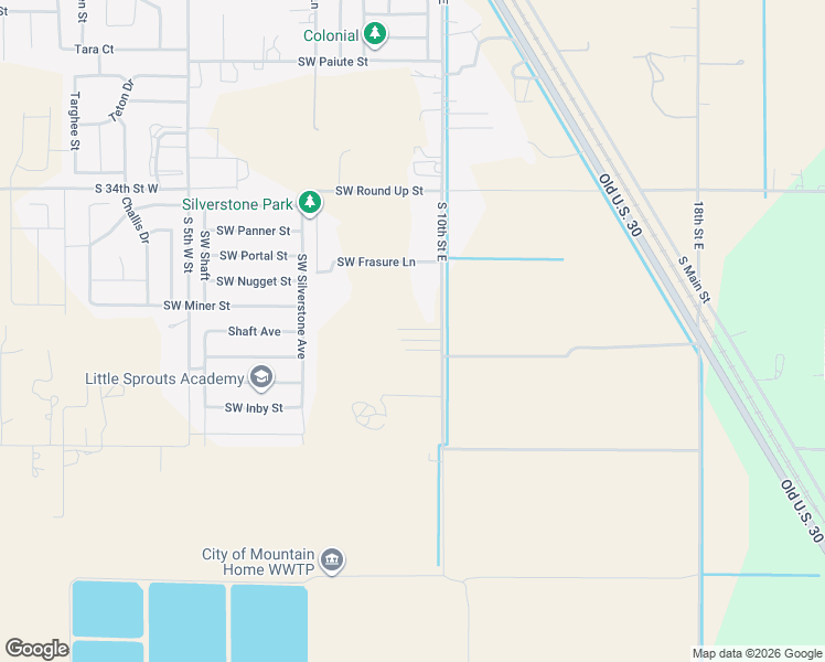 map of restaurants, bars, coffee shops, grocery stores, and more near 117 Southwest Cutler Circle in Mountain Home