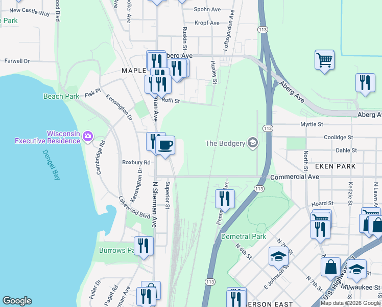 map of restaurants, bars, coffee shops, grocery stores, and more near 705 Ruskin St in Madison