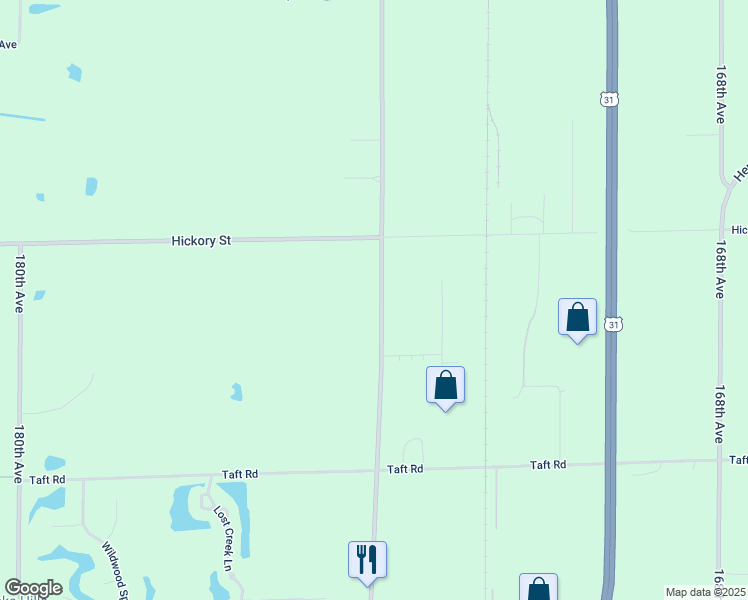 map of restaurants, bars, coffee shops, grocery stores, and more near 18675 174th Avenue in Spring Lake