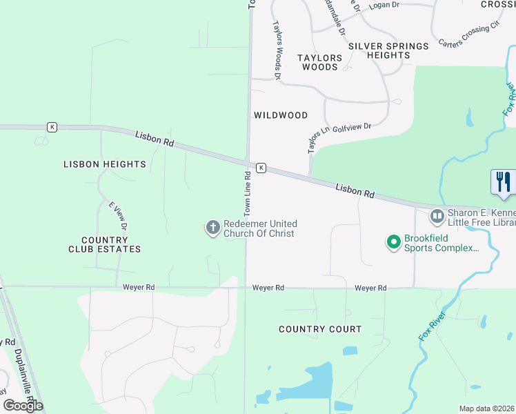 map of restaurants, bars, coffee shops, grocery stores, and more near 4981 Town Line Road in Sussex