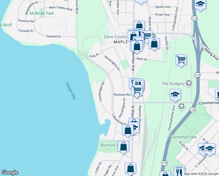 map of restaurants, bars, coffee shops, grocery stores, and more near 209 Lakewood Boulevard in Madison