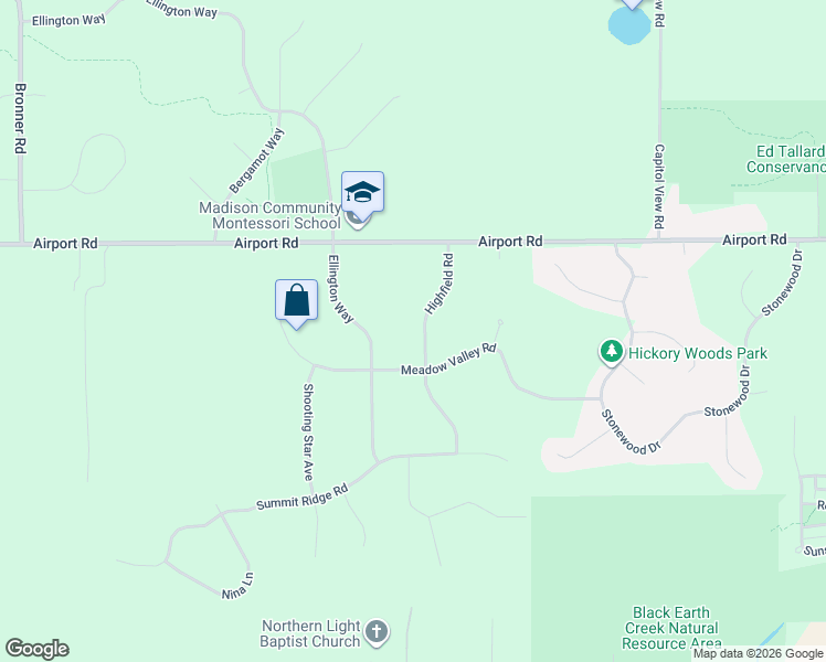 map of restaurants, bars, coffee shops, grocery stores, and more near 4604 Highfield Road in Middleton