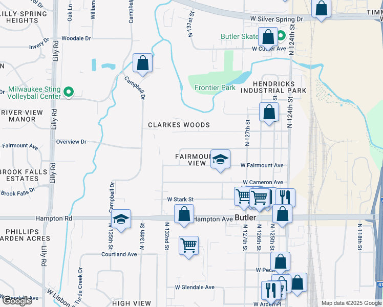 map of restaurants, bars, coffee shops, grocery stores, and more near 13015 W Colfax Pl in Butler
