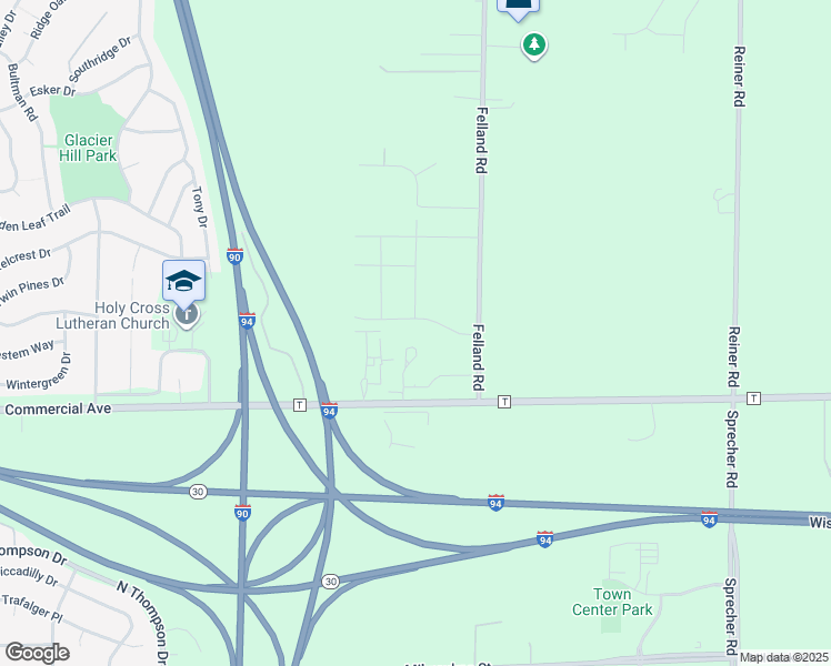map of restaurants, bars, coffee shops, grocery stores, and more near 3600 County Highway T in Madison