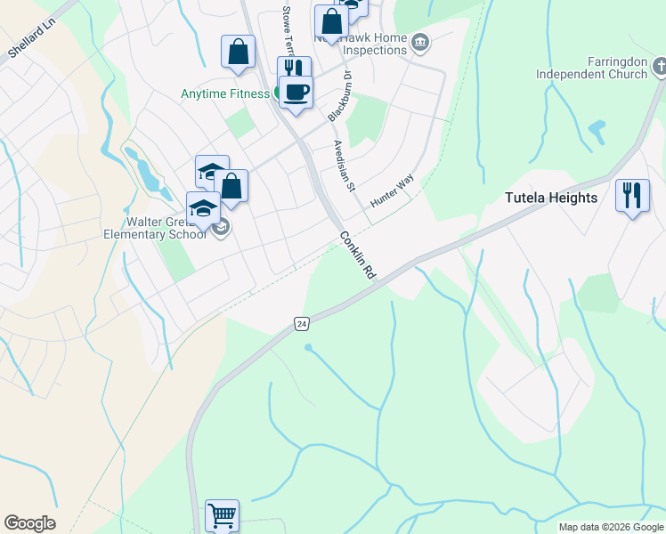 map of restaurants, bars, coffee shops, grocery stores, and more near 321 Powell Road in Brantford