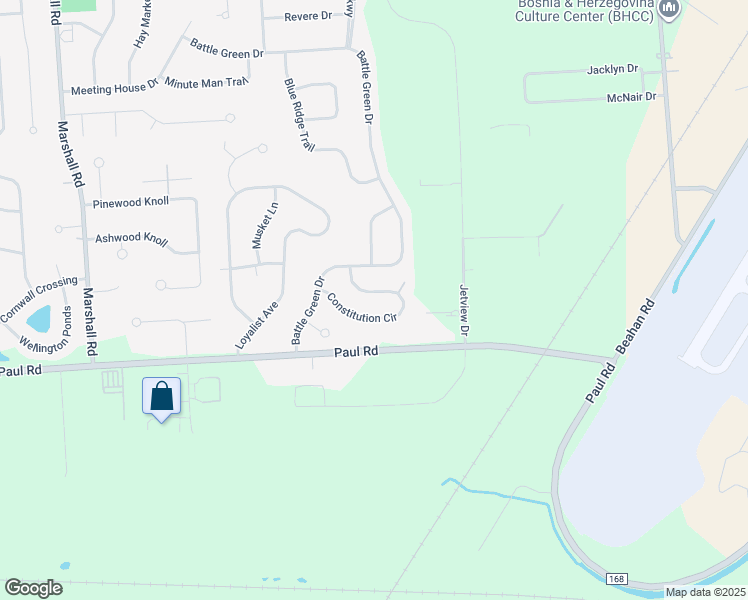 map of restaurants, bars, coffee shops, grocery stores, and more near 11 Constitution Circle in Rochester