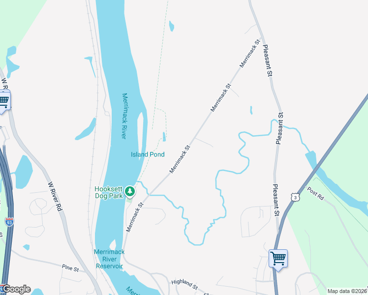 map of restaurants, bars, coffee shops, grocery stores, and more near 128 Merrimack Street in Hooksett