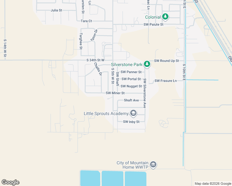 map of restaurants, bars, coffee shops, grocery stores, and more near Southwest Miner Street in Elmore County