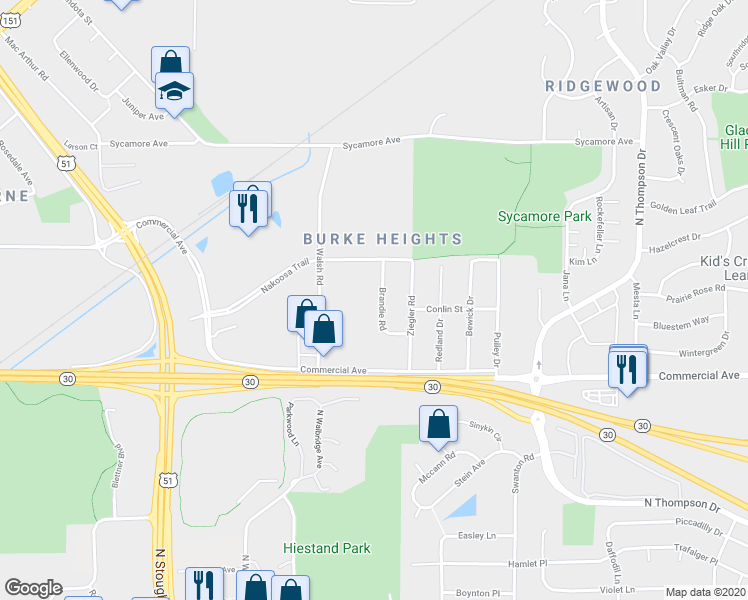 map of restaurants, bars, coffee shops, grocery stores, and more near 802 Brandie Road in Madison