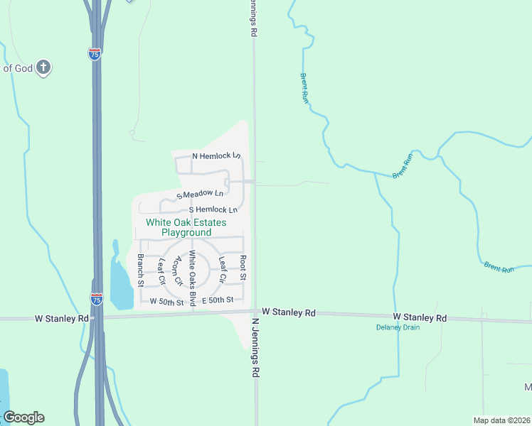 map of restaurants, bars, coffee shops, grocery stores, and more near 7158 North Jennings Road in Mount Morris