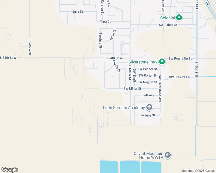 map of restaurants, bars, coffee shops, grocery stores, and more near Southwest Miner Street in Oasis