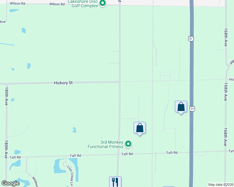 map of restaurants, bars, coffee shops, grocery stores, and more near 18675 174th Avenue in Spring Lake