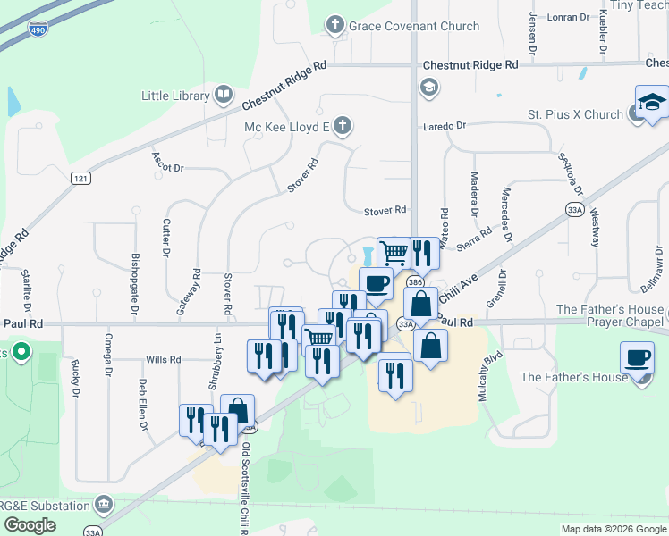 map of restaurants, bars, coffee shops, grocery stores, and more near 14 Sleepy Hollow in Rochester