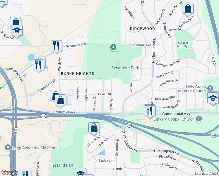 map of restaurants, bars, coffee shops, grocery stores, and more near 822 Pulley Drive in Madison