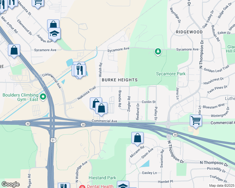 map of restaurants, bars, coffee shops, grocery stores, and more near 808 Brandie Road in Madison