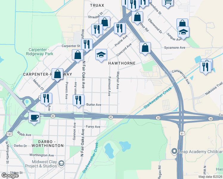 map of restaurants, bars, coffee shops, grocery stores, and more near 817 Fairmont Avenue in Madison