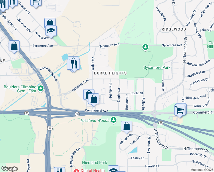 map of restaurants, bars, coffee shops, grocery stores, and more near 808 Brandie Road in Madison