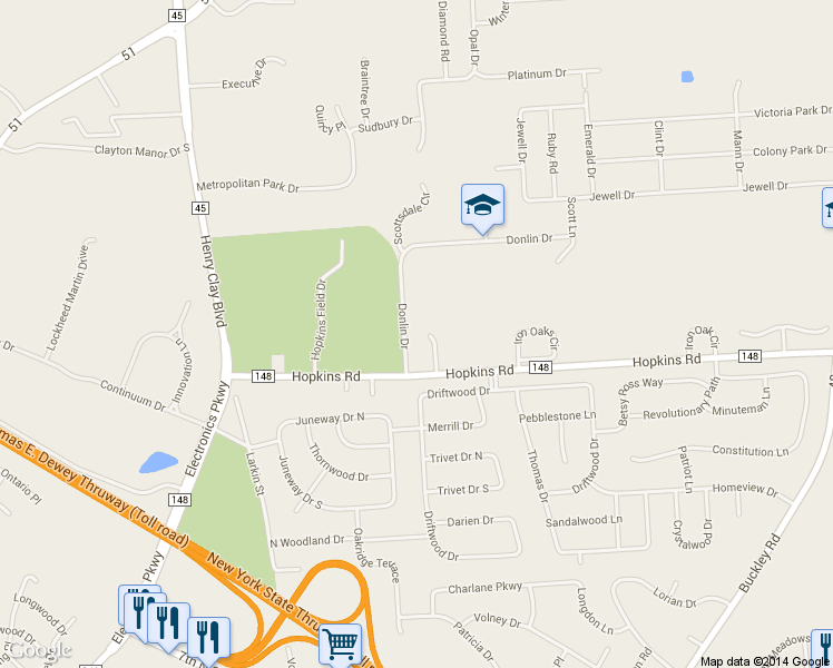 map of restaurants, bars, coffee shops, grocery stores, and more near 1125 Fern Hollow Dr in Liverpool