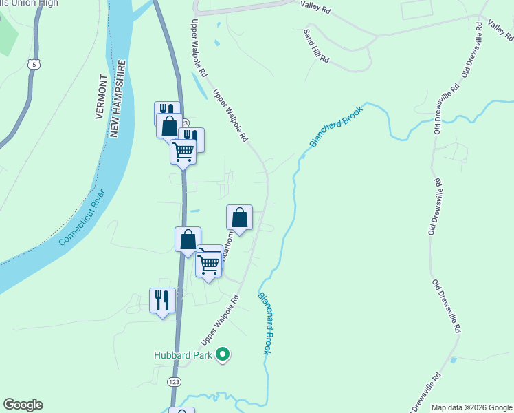 map of restaurants, bars, coffee shops, grocery stores, and more near 8 Dearborn Circle in Walpole