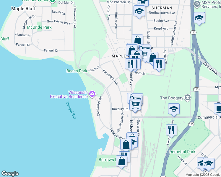map of restaurants, bars, coffee shops, grocery stores, and more near 244 Lakewood Boulevard in Madison