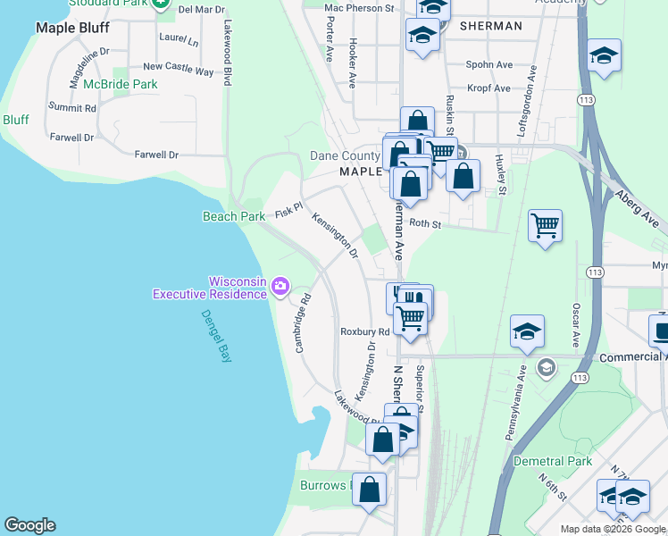 map of restaurants, bars, coffee shops, grocery stores, and more near 244 Lakewood Boulevard in Madison