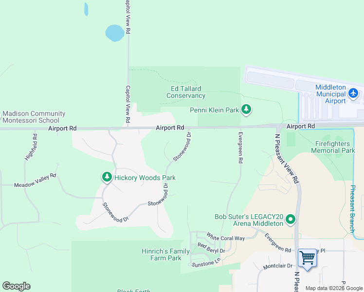 map of restaurants, bars, coffee shops, grocery stores, and more near 4656 Hawthorne Court in Middleton
