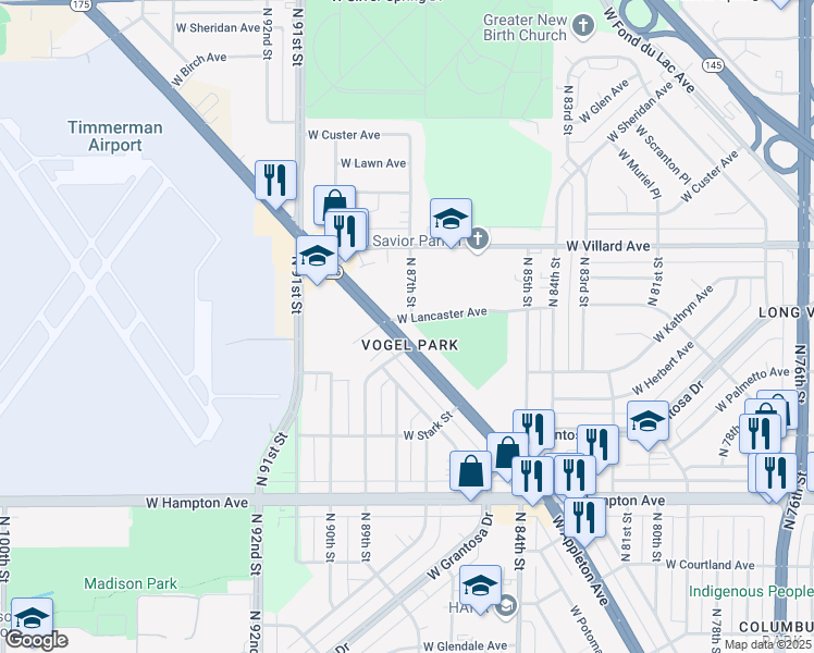 map of restaurants, bars, coffee shops, grocery stores, and more near 8822 West Appleton Avenue in Milwaukee