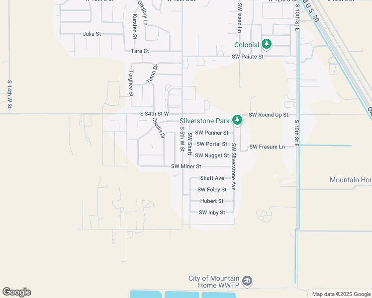 map of restaurants, bars, coffee shops, grocery stores, and more near 1735 Southwest Shaft in Mountain Home