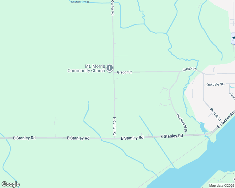 map of restaurants, bars, coffee shops, grocery stores, and more near 7162 Center Road in Mount Morris
