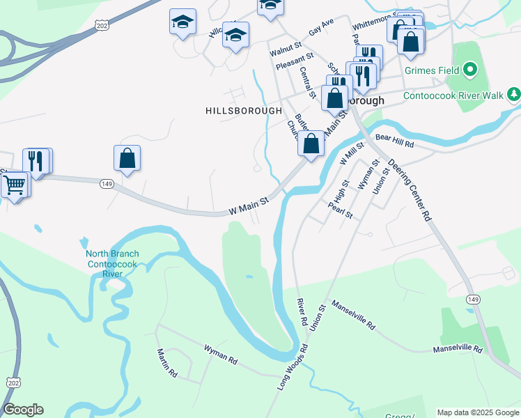 map of restaurants, bars, coffee shops, grocery stores, and more near 7 Wall Street in Hillsboro
