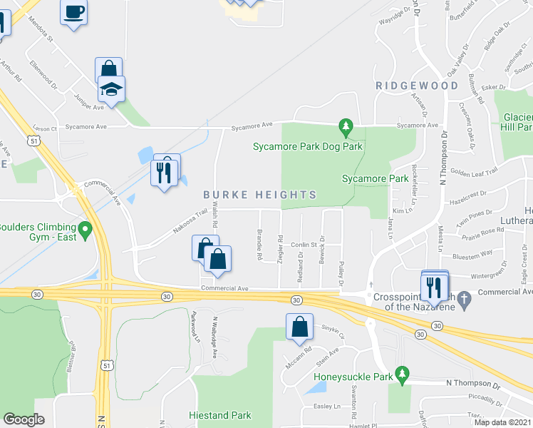 map of restaurants, bars, coffee shops, grocery stores, and more near 831 Brandie Road in Madison