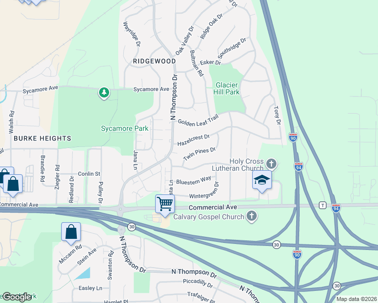 map of restaurants, bars, coffee shops, grocery stores, and more near 814 Twin Pines Drive in Madison