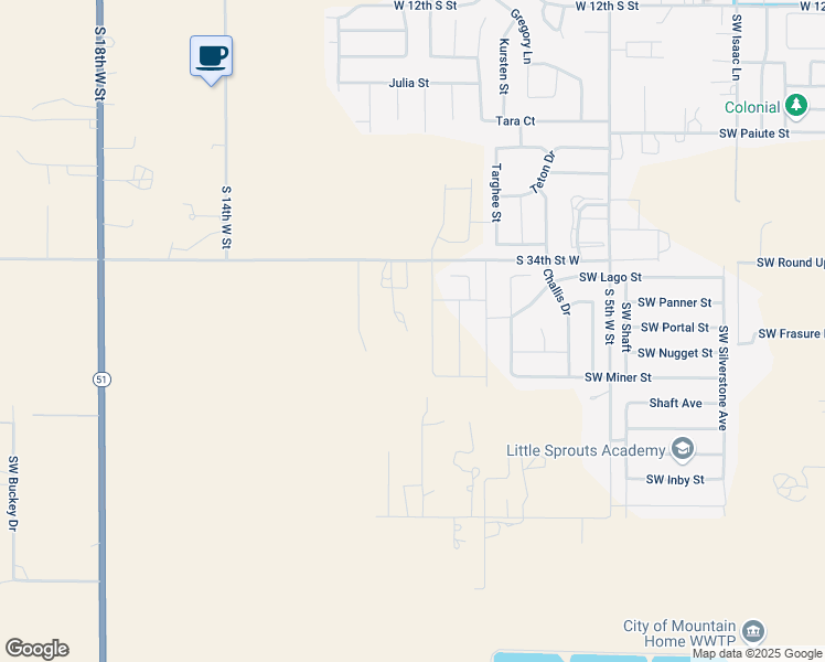 map of restaurants, bars, coffee shops, grocery stores, and more near 2598 South 9th West in Mountain Home
