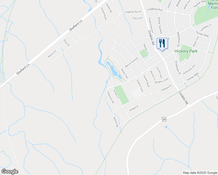 map of restaurants, bars, coffee shops, grocery stores, and more near 393 Blackburn Drive in Brantford