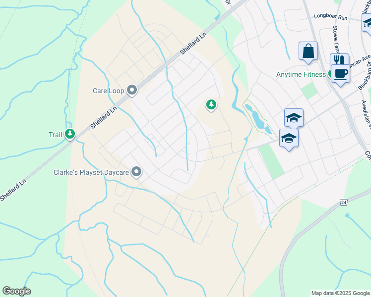 map of restaurants, bars, coffee shops, grocery stores, and more near 365 Blackburn Drive in Brantford
