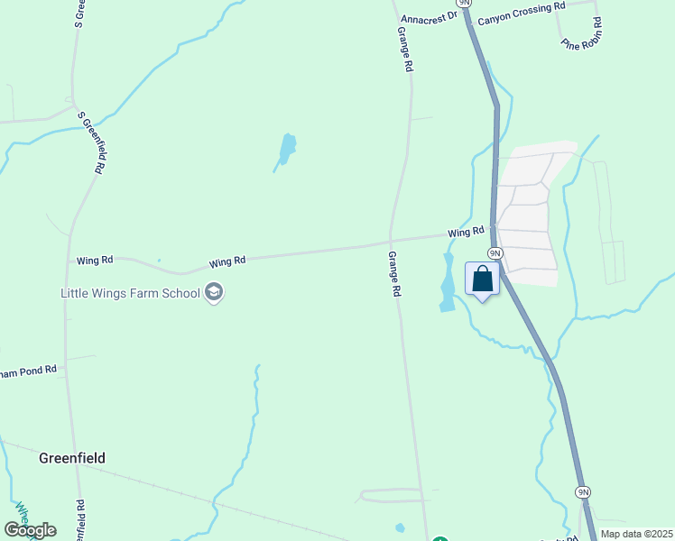 map of restaurants, bars, coffee shops, grocery stores, and more near 70 Wing Road in Greenfield Center